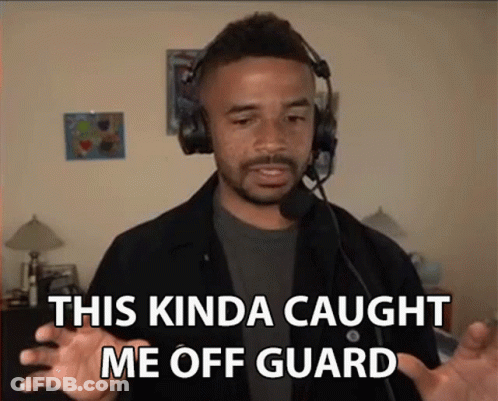 A Man Wearing Headphones And A Microphone Says " This Kinda Caught Me Off Guard " GIF