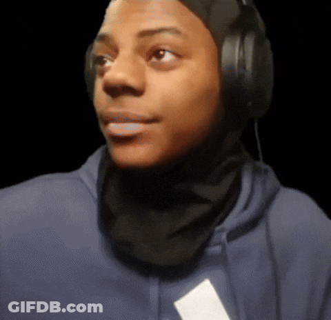 A Man Wearing Headphones And A Scarf Around His Head GIF