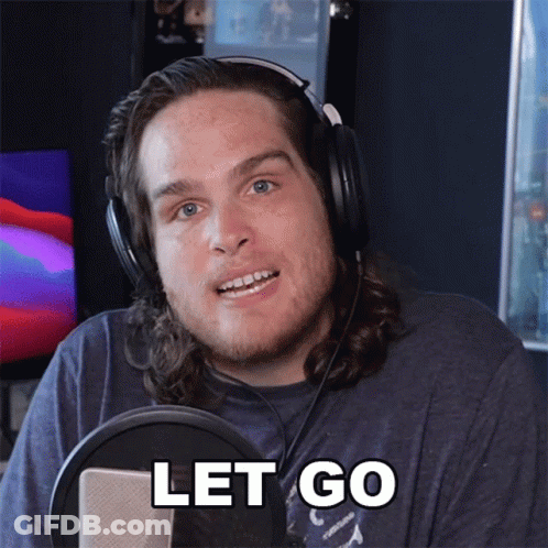 A Man Wearing Headphones And A Shirt That Says Let Go GIF