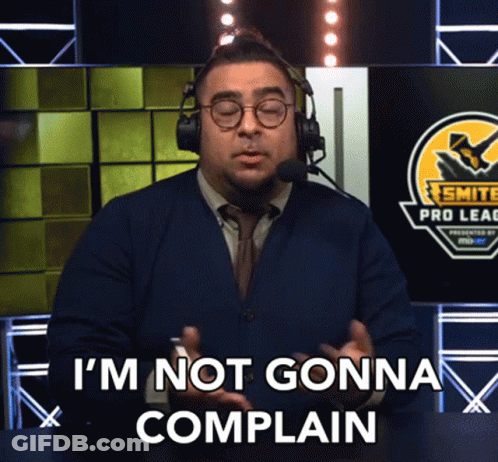 A Man Wearing Headphones And A Tie Says I 'M Not Gonna Complain GIF