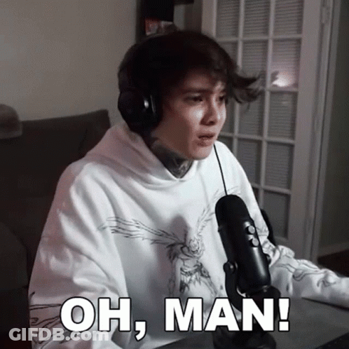 A Man Wearing Headphones And A White Hoodie Says Oh Man GIF