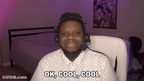 A Man Wearing Headphones And A White Shirt Says " Ok Cool Cool " GIF
