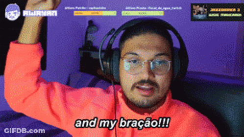 A Man Wearing Headphones And Glasses Says And My Bracao GIF