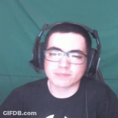 A Man Wearing Headphones And Glasses Says " I 'M Broke " GIF