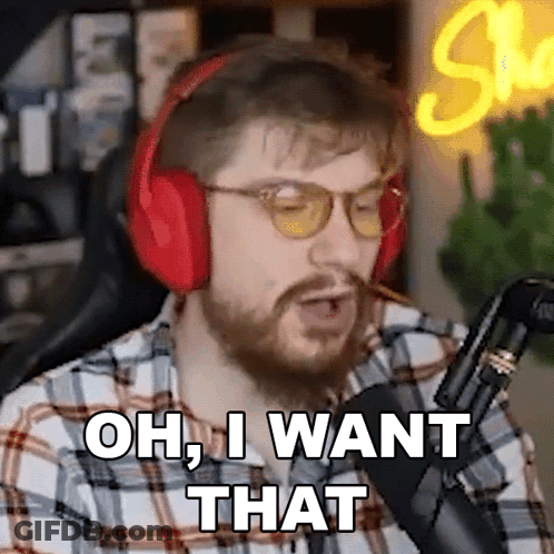 A Man Wearing Headphones And Glasses Says Oh , I Want That While Smoking A Cigarette . GIF