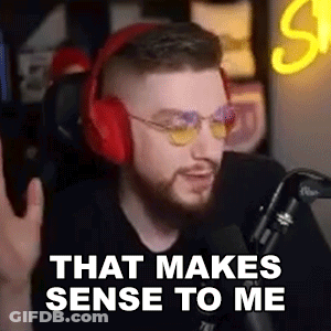 A Man Wearing Headphones And Sunglasses Is Talking Into A Microphone And Saying `` That Makes Sense To Me '' . GIF