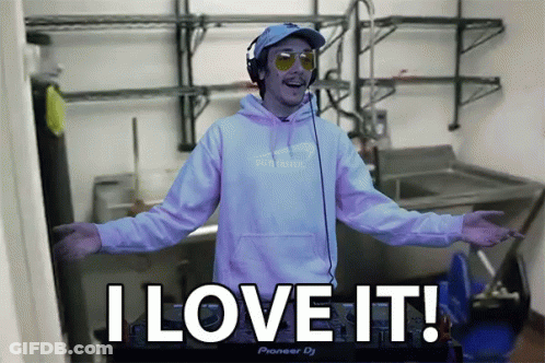 Man With Headphones And Sunglasses Saying I Love It GIF