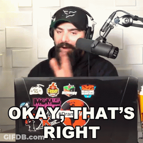 A Man Wearing Headphones Behind A Laptop That Says Okay That 'S Right GIF
