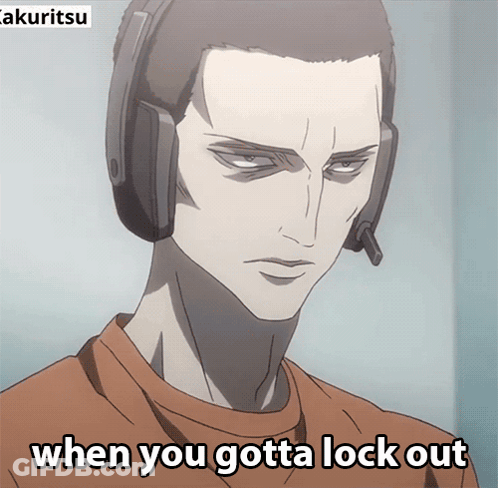 A Man Wearing Headphones Has The Words When You Gotta Lock Out Below Him GIF