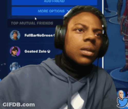 A Man Wearing Headphones Is Looking At The Top Mutual Friends List GIF