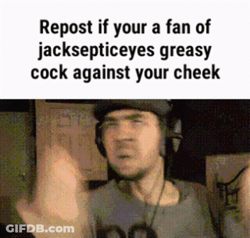 A Man Wearing Headphones Is Making A Funny Face While Giving The Middle Finger . GIF