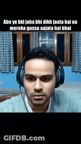 Man With Headphones Making Funny Face GIF