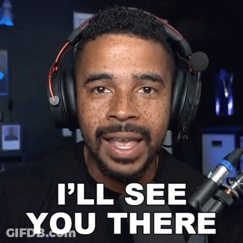 A Man Wearing Headphones Is Saying I 'Ll See You There GIF