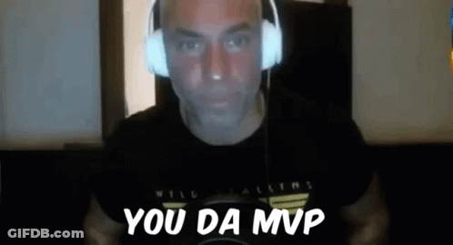 A Man Wearing Headphones Is Saying `` You Da Mvp '' While Playing A Video Game . GIF