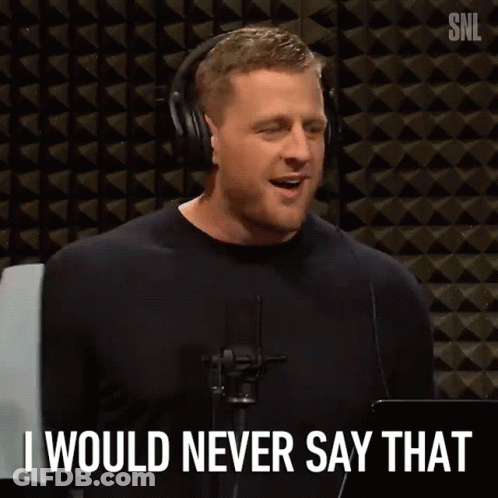 A Man Wearing Headphones Is Singing Into A Microphone And Saying I Would Never Say That GIF