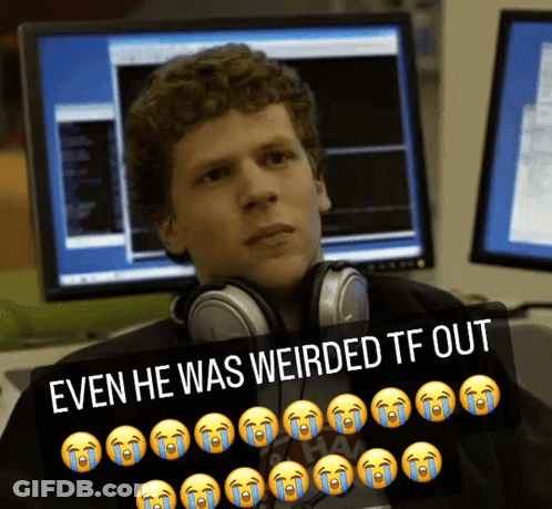 A Man Wearing Headphones Is Sitting In Front Of A Computer With A Caption That Says Even He Was Weirded Tf Out GIF