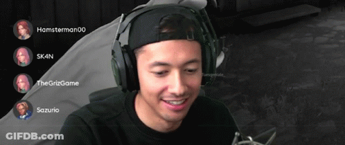 A Man Wearing Headphones Is Smiling In Front Of A Screen That Says Hamsterman00 And Skin GIF