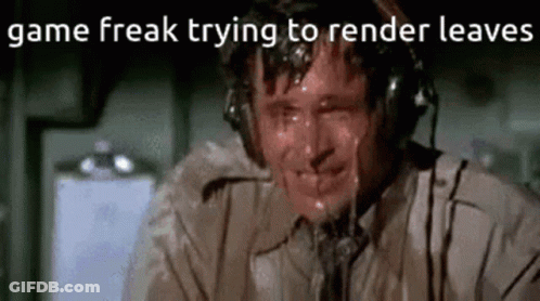 A Man Wearing Headphones Is Sweating While Playing A Video Game And Trying To Render Leaves . GIF