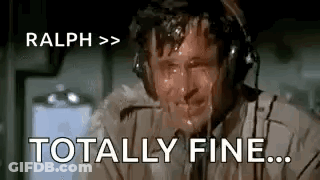 A Man Wearing Headphones Is Sweating While Talking On A Phone . GIF