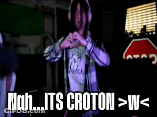 A Man Wearing Headphones Making A Heart Shape With His Hands And The Words Nah Its Croton > W < GIF