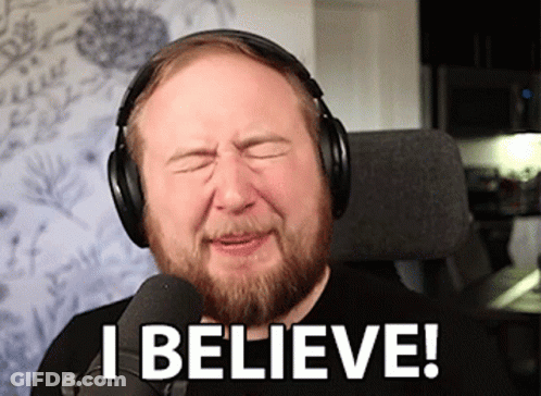 Man With Headphones Saying I Believe GIF