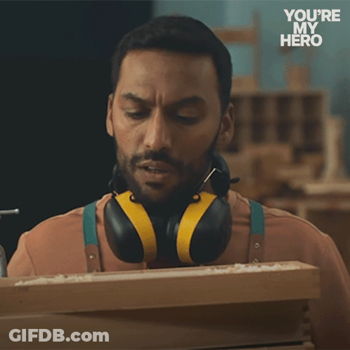 A Man Wearing Headphones Says I Didn 'T See You There GIF