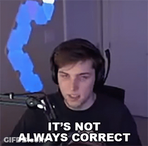 A Man Wearing Headphones Says It 'S Not Always Correct While Sitting In Front Of A Microphone . GIF