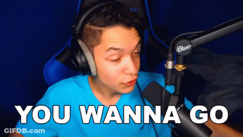 A Man Wearing Headphones Says You Wanna Go GIF