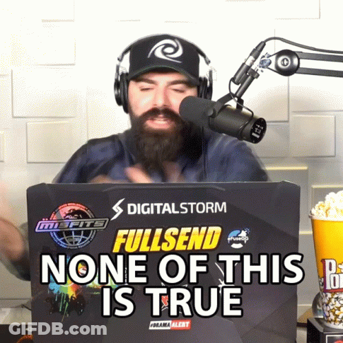 A Man Wearing Headphones Stands In Front Of A Box That Says Digitalstorm Fullsend None Of This Is True GIF