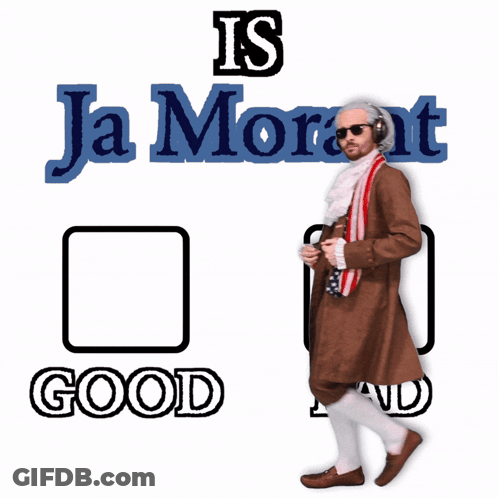 A Man Wearing Headphones Stands In Front Of A Checklist That Says " Is Jamont Good And Bad " GIF