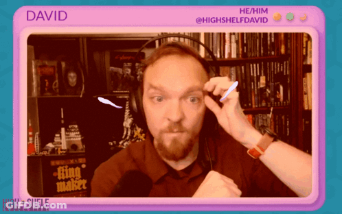A Man Wearing Headphones With The Name David On The Screen GIF