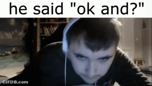 A Man Wearing Headphones With The Words He Said " Ok And " GIF