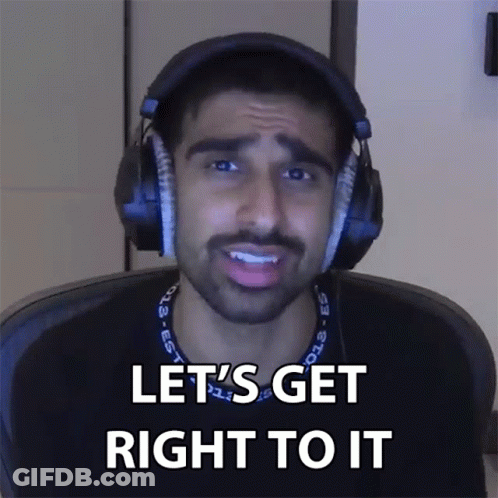 A Man Wearing Headphones With The Words Let 'S Get Right To It GIF