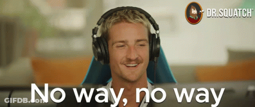 A Man Wearing Headphones With The Words No Way No Way On The Bottom GIF