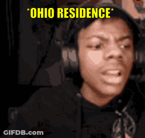 A Man Wearing Headphones With The Words Ohio Residence Written Above Him GIF