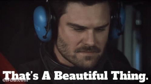 A Man Wearing Headphones With The Words That 'S A Beautiful Thing Below Him GIF