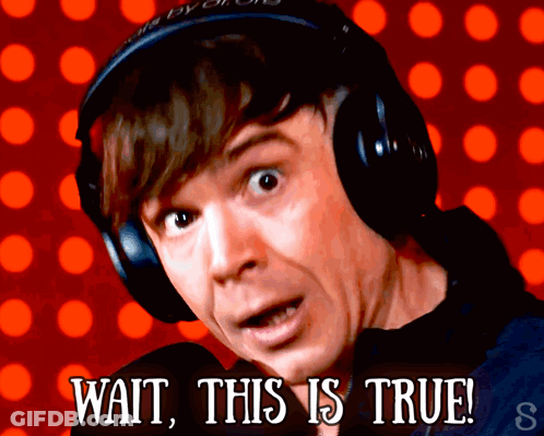 A Man Wearing Headphones With The Words Wait This Is True GIF