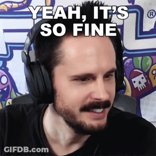 A Man Wearing Headphones With The Words Yeah It 'S So Fine GIF
