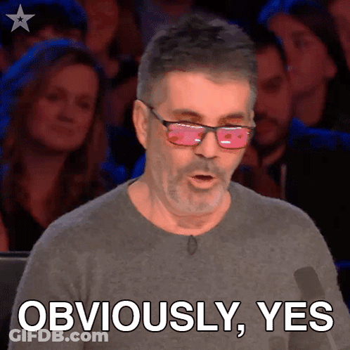 A Man Wearing Pink Sunglasses Says Obviously Yes GIF