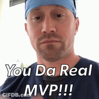 A Man Wearing Scrubs And A Bandana Says You Da Real Mvp !!! GIF