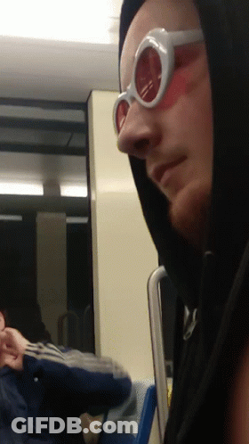 A Man Wearing Sunglasses And A Black Hooded Jacket GIF
