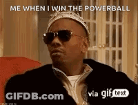 A Man Wearing Sunglasses And A Crown Is Sitting On A Couch With A GIF Text . GIF