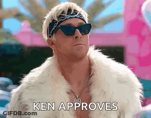 A Man Wearing Sunglasses And A Fur Coat With The Words Ken Approves Below Him GIF