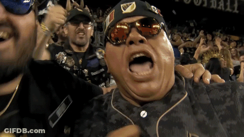 A Man Wearing Sunglasses And A Hat That Says Lafc On It GIF