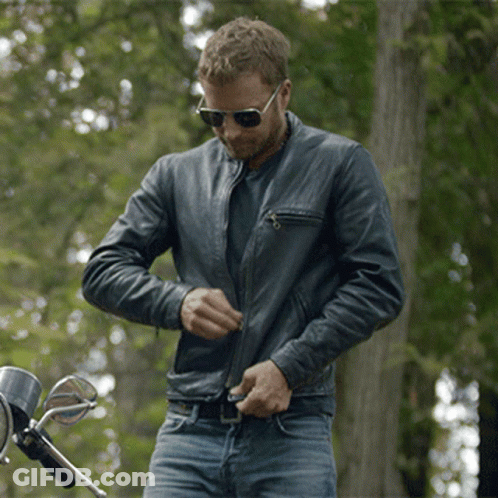 A Man Wearing Sunglasses And A Leather Jacket GIF