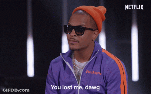 A Man Wearing Sunglasses And A Palm Angels Jacket Says You Lost Me Dawg GIF