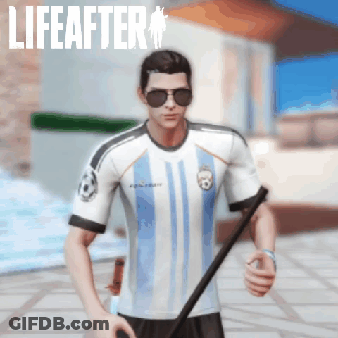 A Man Wearing Sunglasses And A Shirt That Says Life After GIF