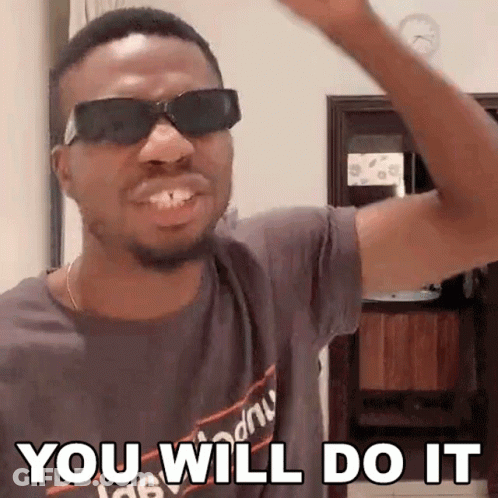 A Man Wearing Sunglasses And A Shirt That Says `` You Will Do It '' . GIF