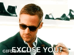 A Man Wearing Sunglasses And A Suit Is Making A Funny Face And Saying `` Excuse You '' . GIF
