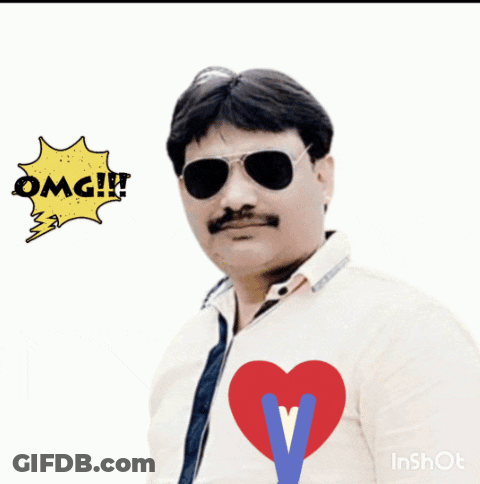 A Man Wearing Sunglasses And A White Shirt With A Heart That Says Thank You GIF